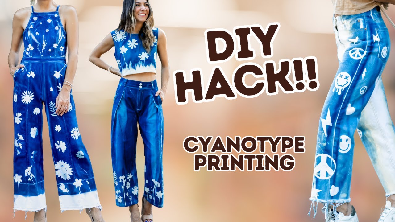 DIY HACK! Beautiful Cyanotype Fashion w/ Cricut Stickers 🔥