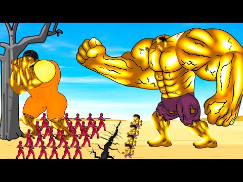 Evolution Of GOLD HULK Family & GOLD BATMAN Family Playing Squid Game 2 Animation | 어몽어스 오징어 게임 2