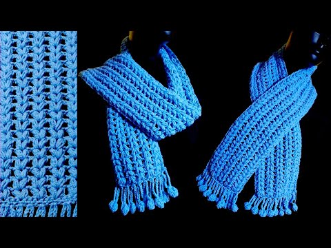 كروشيه كوفيه اسكارف - شال مستطيل سهل وبسيط للمبتدئين | crochet easy scarf