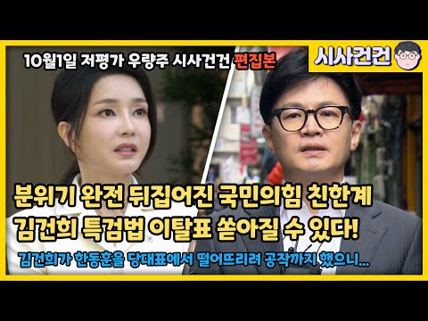 국민의힘 내부분열이 심각하다! 김건희가 한동훈에게 공작친게 드러나니 친한계들 대폭발! 김건희 특검법 막을 수 있을까?