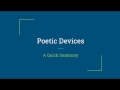Exploring Poetic Devices and Their Examples