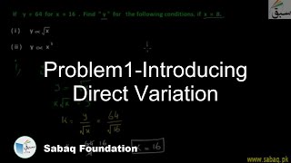 Problem-Direct Variation