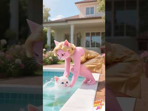 The kitten was put in the pool😭...THEN this happened.