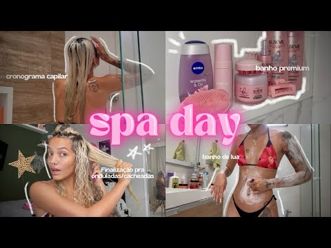 SPA DAY🧖🏼‍♀️ CRONOGRAMA CAPILAR, BANHO PREMIUM, BANHO DE LUA E FINALIZAÇÃO…