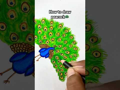 Tutorial: How to draw peacock🦚#Shorts #Trending