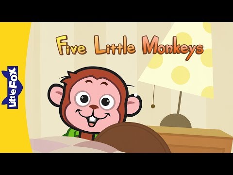 Five Little Monkeys Jumping On The Bed | Nursery Rhymes | By Little Fox - YouTube