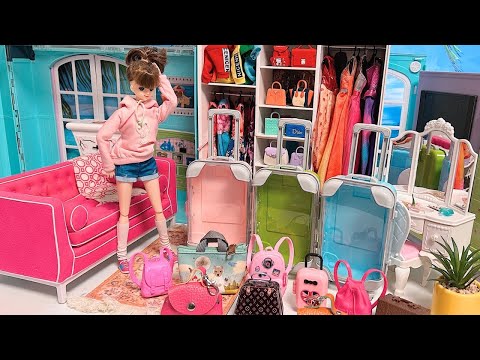 신비아파트 구하리 여행가방 공개 짐싸기 ! 수영복 옷입히기 인형놀이 드라마 장난감 놀이 Barbie Packs Her Dolls Bags to go on a Trip | 보라미TV