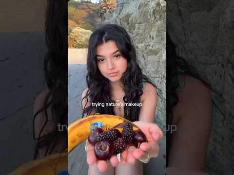 trying natures makeup 🍒🍌