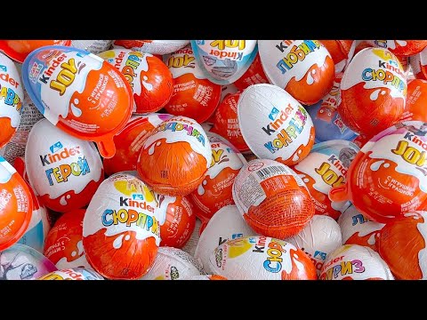 New! 959578M Yummy Kinder Joy Chocolate, Kinder Surprise Opening ASMR Lollipops Some Lot's of Candie