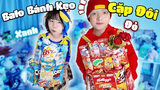 Kairon Và Simmy Unbox Làm BALO BÁNH KẸO CẶP ĐÔI Đỏ Xanh ❤️💙