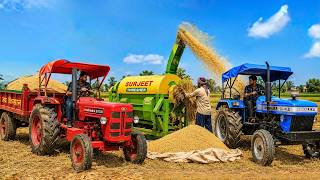 Amazing Kubota Mini Combine Harvester | Fast Paddy Cutting Machine | Mahindra Tractor