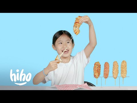 Kids Try Korean Corn Dogs | Kids Try | HiHo Kids