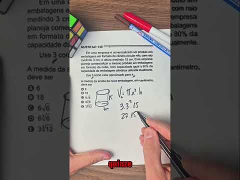 Questão Enem Cilindro #matematica #enem2024 #Enem