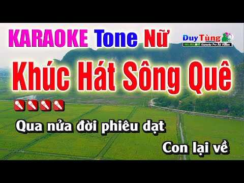 Karaoke || Khúc Hát Sông Quê – Tone Nữ || Nhạc Sống Duy Tùng