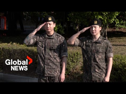 YouTube video thumbnail: K-pop Megastars Released From Army, Hint at BTS Reunion