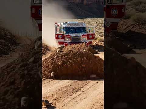Gophers Save Fire Truck From Falling Into Canyon! #animals #rescue #wildlife