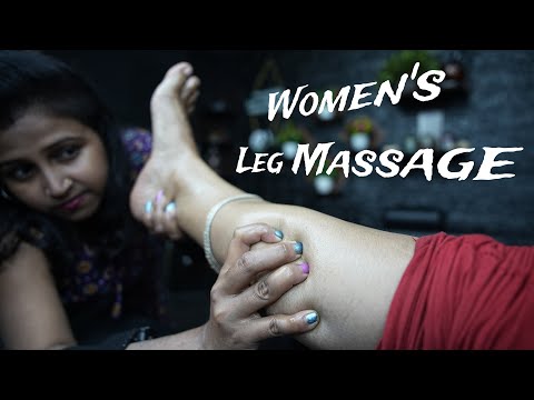 Womens Leg Massage By Lady Barber Chaitali | ASMR Foot Massage Therapy | Calf Massage & Foot Tapping