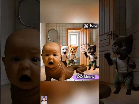 Cats & Babies- The Most Unique Transformation Ever#story #kittens 🧑‍🦲🐛🪱
