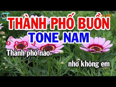 Karaoke Thành Phố Buồn Tone Nam Em | Nhạc Sống Mới | Karaoke Tuấn Kiệt