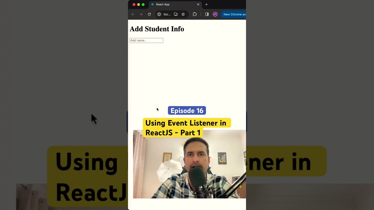 How to handle Events in ReactJS - Part 1 😎 #reactjstutorial #reactjs