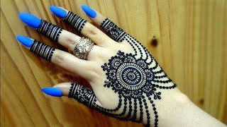 Easy Stylish Mehndi Design for Backhand - Gol Tikki Mehndi Design for hand
