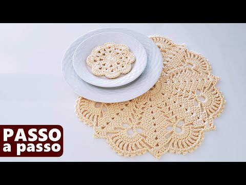 SOUSPLAT PRINCESA | Sousplat de crochê - Modelo fácil / Jogo americano em crochê passo a passo