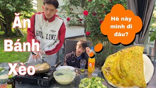 Ăn bánh xèo, ba cha con bàn chuyện đi chơi hè | gia đình Việt Đức | Cuộc sống ở Đức 