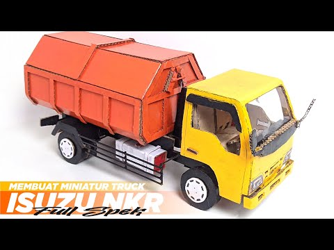 MEMBUAT MINIATUR TRUCK SAMPAH DARI KARDUS BAK BISA TURUN || HANDMADE