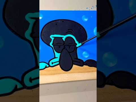 🫧Satisfying Squidward! #painting #art #satisfyling #shorts