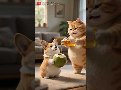🥥 Monkey Bullies Corgi with Chestnuts, Instantly Regrets It — Coconut Honey Bomb Revenge! 🍯🐝  #funny