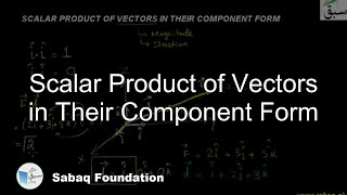 Scalar Product of Vectors in Their Component Form