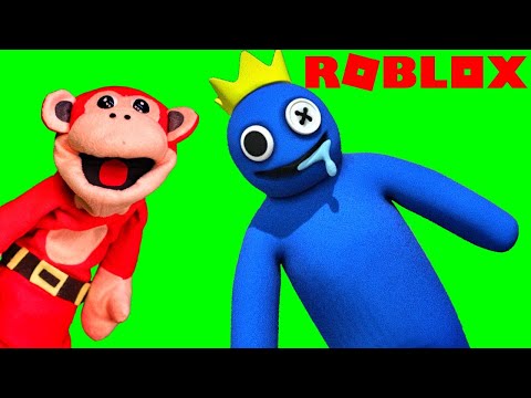 El Mono Juega: RAINBOW FRIENDS de ROBLOX  GAMEPLAY. El Mono Se Esconde.