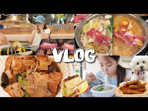 [먹방vlog] 여름인데 입맛은 더 살아나는 이유😋 _량진희닭발+샤브샤브+마라샹궈+본수원갈비+해장쌀국수+선양오크+토스트+육삼이 침치료+똠얌꿍+키토김밥