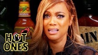 Tyra Banks Cries For Her Mom While Eating Spicy Wings | Hot Ones