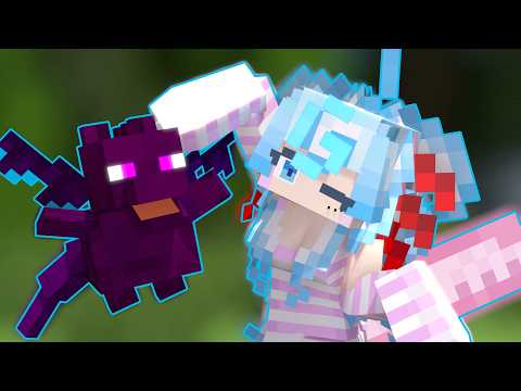 Axolotl Girl Axie Raising a Baby EnderDragon!? 【& Parotter's Minecraft best funny animations】