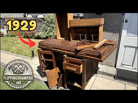 Giant 1929 roll top desk restoration