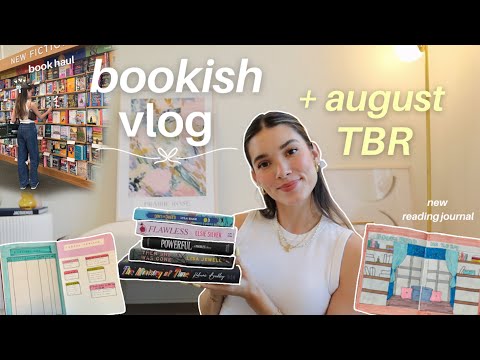 book-ish vlog & August TBR 🍵| book shopping/barnes haul, monthly tbr, reading journal flip through