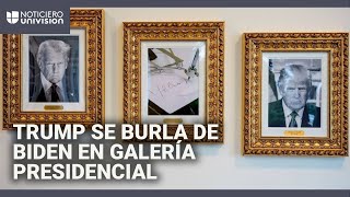 La burla de Trump a Biden en galería presidencial de la Casa Blanca: pusieron foto de un 'autopen'