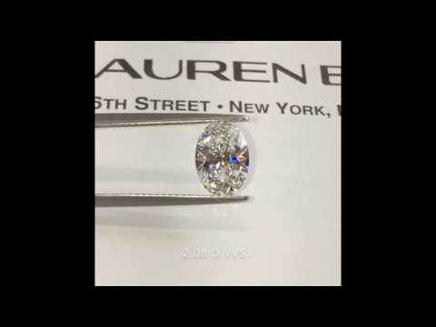 2.08 Carat D color VVS1 Clarity Oval Diamond