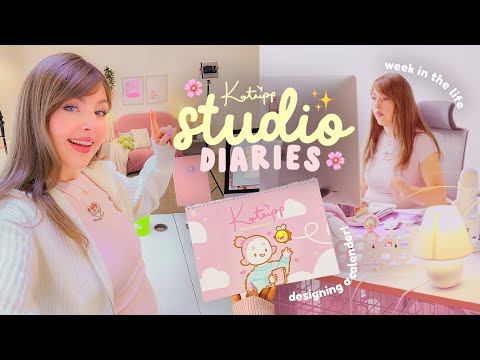 STUDIO DIARIES EP.1 🌸 Prepping for Christmas 🎄 Small Biz Life, Calendar Design & I got sick 🤧