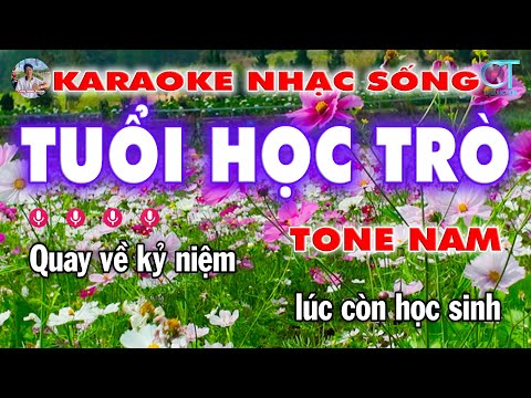 Karaoke Tuổi Học Trò Tone Nam Nhạc Sống | Công Minh