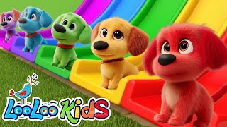 Five Little DOGS - Learn Colors with Colorful PUPPIES and Balls + Johny Johny Yes Papa - Kids Songs