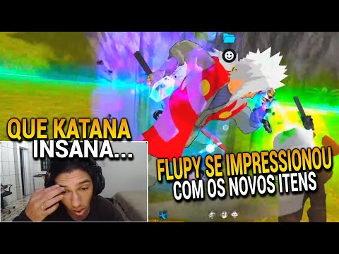 REAÇÃO DO FLUPY AO JOGAR COM TODAS AS SKINS DO NARUTO E A NOVA KATANA DO SASUKE