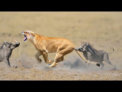 Incredible! Warthog Defeats Ferocious Lion For Life In Lion's Terrifying Hunt| Survival Battle