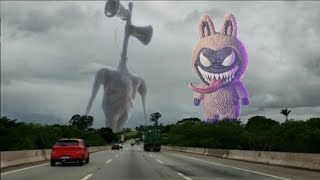 Siren Head origins vs Labubu assustador tentaram me pegar (Short film 1)
