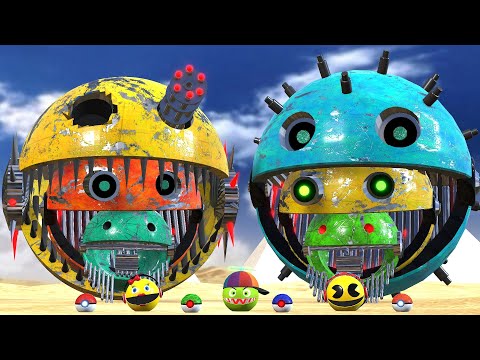 ROBOT PACMAN VS MONSTER PACMAN USE POKEMON NEW fun ADVENTURE PACMAN POKEMON vV13