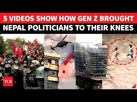 Nepal Riots: Ministers Cling To Chopper Sling & Flee, Tallest Hotel Charred | Watch Shocking Videos
