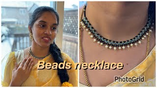 Beads necklace ఈజీ గా ఇలా చేశాను| how to make beads necklace?