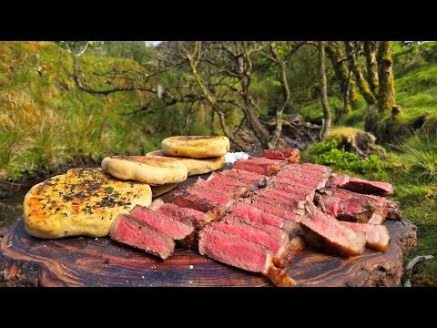 Irish Wagyu Steak Seared on HOT Stones | ASMR Outdoor Cooking