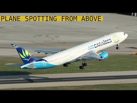 AIR CARAIBES AIRBUS A330-300 AMAZING BIRDS EYE VIEW TAKEOFF!